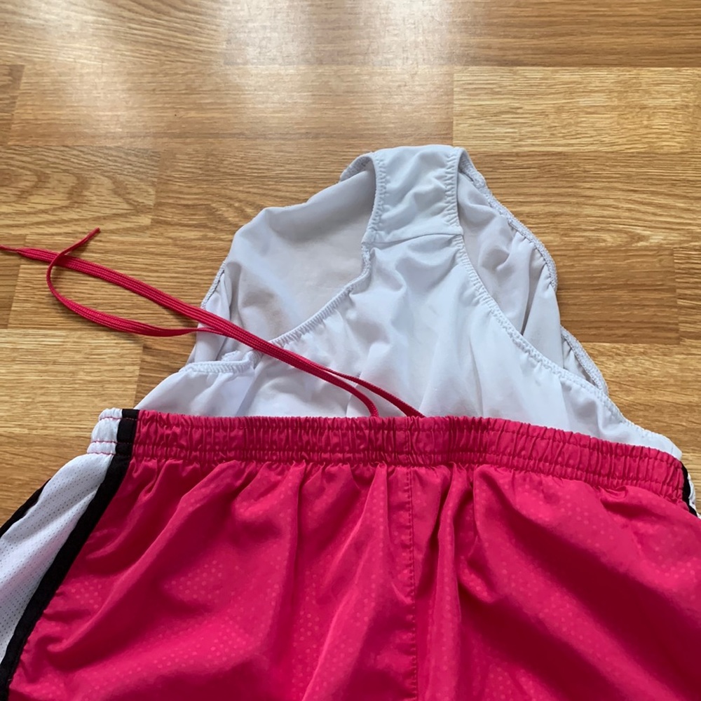 Pink Athletic Shorts with very subtle polka dots - Picture 4 of 6